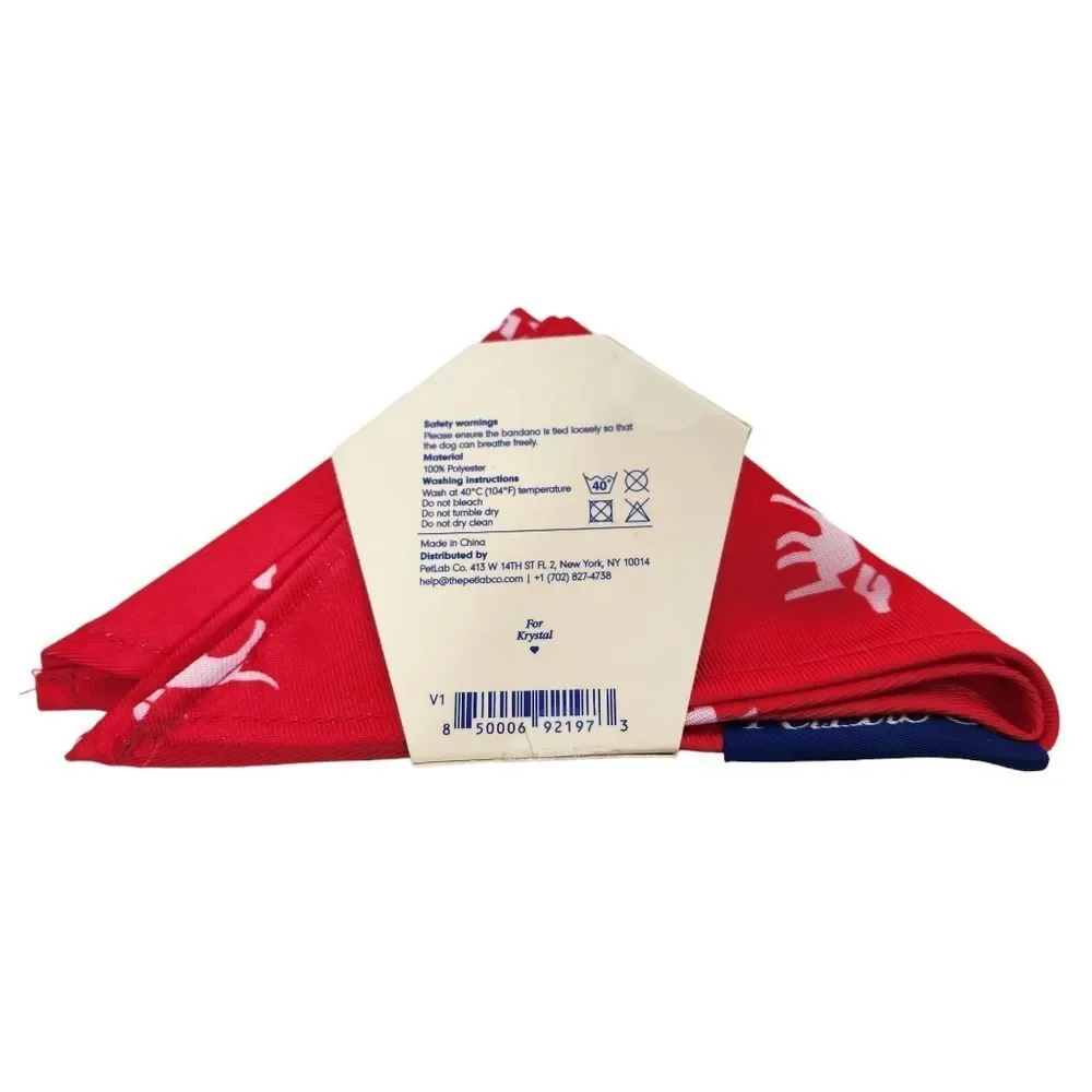 PET LAB CO. Dog Bandana‎ Size S/M Small Medium Red White NEW